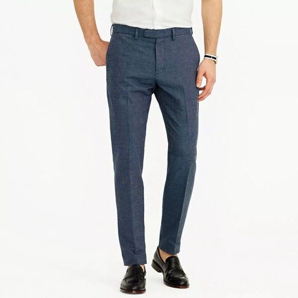 J Crew Bowery Classic Cotton / Linen Pants NWT - Picture 1 of 8